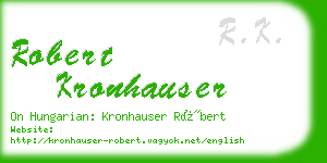 robert kronhauser business card